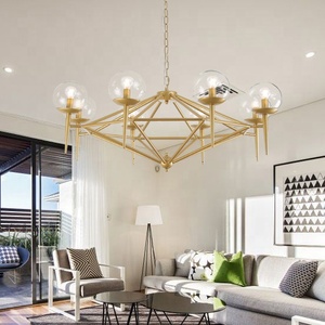 Moderna uplight luce del pendente in oro agnes di vetro di rame lampadario a soffitto - Product Image 5