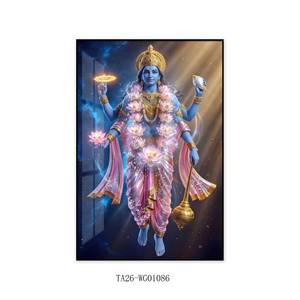 Arte de Pared en Lienzo, Marcos con Fotos de Dioses Hindúes para Pooja, Arte de Pared Indio para Sala de Estar, Oficina en Casa, Sala de Pooja, Templo Pequeño - Product Image 4