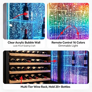 Étagère murale rectangulaire moderne en acrylique avec éclairage LED RGB pour la décoration intérieure des restaurants - Product Image 3