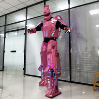 Costume de danse robot LED rose et coloré, combinaison lumineuse personnalisée directement de l'usine pour événements scéniques de carnaval