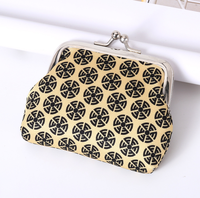 Dompet Lipat Mini Vintage Bermotif Geometris, Tempat Penyimpanan Koin & Kunci, Tas Hadiah, Kantong Hadiah, Dompet Kecil Kanvas