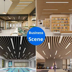 Thương mại trong nhà LED Batten Đen Flush núi trần mặt dây chuyền với tuyến tính ánh sáng lịch thi đấu cao cấp chiếu sáng trong nhà - Product Image 2