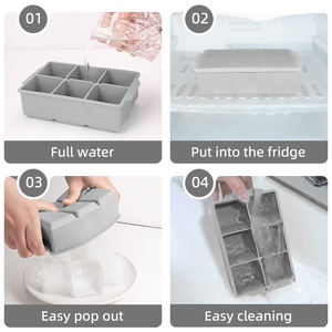 8 cavità gigante 2 pollici cubo quadrato in Silicone vassoio grande Bandeja De Hielo stampo per cocktail Bourbon gelataio strumento - Product Image 2