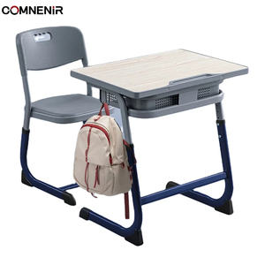 Mesa e Cadeira Escolar Moderna de Plástico Ajustável em Altura para Alunos do Ensino Fundamental - Product Image 3