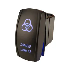 Phong cách mới Zombie Đèn biểu tượng không thấm nước carling 20A 12V on off 5 Pins laser màu xanh LED thuyền Rocker chuyển đổi cho RV