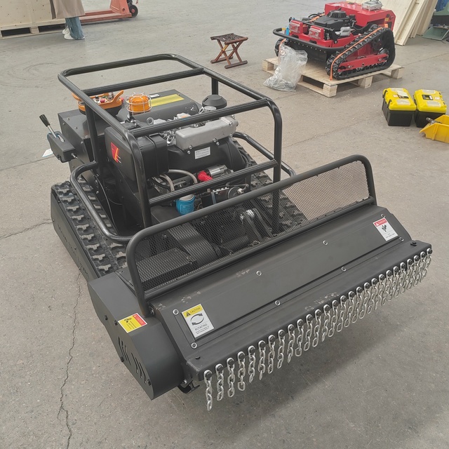 Industrial Grade Anti-Blocking Gas Powered Remote Control Crawler Lawn Mower 800mm 1000mm 1200mm Remote Control Mulcher