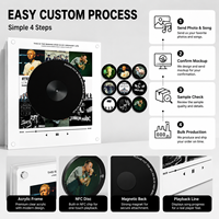 Boîte à Musique NFC en Acrylique Personnalisée en Promotion, Cadre Photo Personnalisé, Tourne-disque avec 9 Disques NFC Remplaçables, Chanson Photo, Cadeau Souvenir