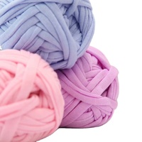 Gros 400g Big Roll Polyester T-Shirt Fil Haute Élasticité Crochet Fil pour Tricot et Tissage Teint Spaghetti Motif