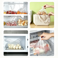 Sac de courses transparent en plastique, imperméable, jetable, avec poignée, personnalisable avec logo, pour supermarché