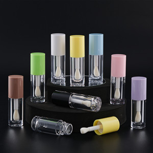 6 ML Big <b>Brush</b> Lip Gloss Tubes Custom Your Brand High Quality Purple Lip Gloss Tubes - Product Image 1