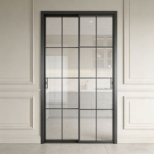 <span class=keywords><strong>Porte</strong></span> <span class=keywords><strong>coulissante</strong></span> intérieure en aluminium à cadre fin, sans rail, <span class=keywords><strong>anti</strong></span>-pincement, auto-nettoyante, en verre trempé pour maisons - Product Image 3