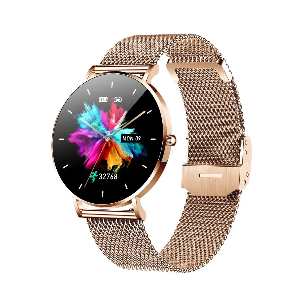 1.3 Inch T8 AMOLED Smart Watch with RTL8762 Chip, Qwatch Pro APP, 6.8mm Ultra-thin and Fashionable Appearance Metal Case