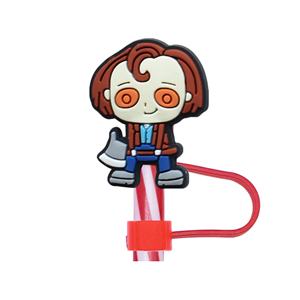 หมวกฟางฮาโลวีนขายส่งยอดนิยม ขนาด 10 มม. ฝาครอบป้องกันฝุ่นแบบ PVC สำหรับงานปาร์ตี้ ปลั๊กกันฝุ่นสำหรับหลอดดูดน้ำ ฝาครอบซิลิโคนตกแต่ง - Product Image 5