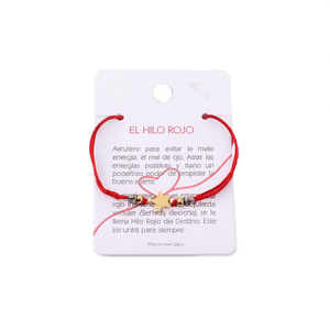 Pulsera de acero inoxidable con estrella de cinco puntas, amuleto de la suerte con hilo rojo para mujeres y hombres, regalo de joyería de moda. - Product Image 2
