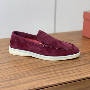 รองเท้าหนังผู้ชายสไตล์ลำลองสำหรับฤดูร้อน ขายส่งจากโรงงาน หนังกลับแท้ พื้นเรียบ ไซส์ใหญ่ ดีไซน์ทรงถั่ว สำหรับฤดูใบไม้ผลิ - Product Image 4