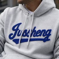 Sweat à capuche surdimensionné en molleton de coton épais avec logo brodé pour homme