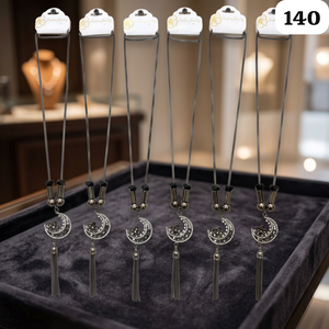 Collier long à pampilles PingBling avec pendentif floral en forme de croissant de lune en cristal pour femme, bijoux fantaisie tendance couleur bronze - Product Image 2