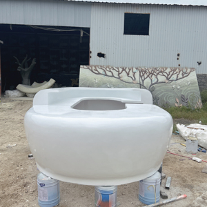 Mostrador de recepción de fibra de vidrio de resina de hospital personalizado mostrador de recepción circular de hotel clínica dental mostrador de recepción - Product Image 3