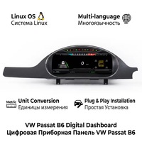 Yuefu 12.3 Inch Speedometer Digital Berbasis Linux untuk Dashboard Mobil, Cluster Multi-bahasa OSD, Garansi 1 Tahun untuk Volkswagen Passat