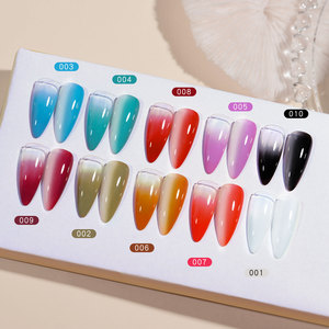 ยาทาเล็บสีสด 10 สี ติดทนนาน ไม่ต้องล้างออก สีไล่ระดับ พร้อมกาวสำหรับตกแต่งเล็บ DIY ขนาด 6 มล. ขายส่ง - Product Image 6