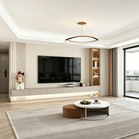 Ensemble Meuble TV et Table Basse en Bois Massif de Luxe Moderne, Facile à Assembler, Meuble de Rangement Modulaire pour Salon, Idéal Petits Espaces