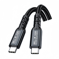 Menyediakan pabrik 240W Thunderbolt 4 USB4 C 8K Video PD Tipe C kabel 40Gbps jaket nilon Hard Disk Thunderbolt 4 kabel USB C Pro