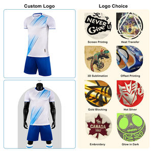 Maillot de football pour homme adulte à manches courtes, respirant, séchage rapide, 100% polyester, avec logo personnalisé, ensemble de sport de haute qualité - Product Image 4