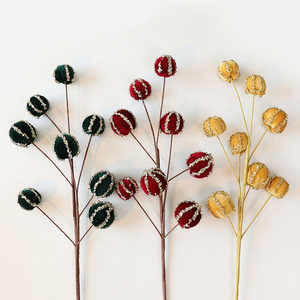 Décorations <span class=keywords><strong>de</strong></span> Noël artificielles <span class=keywords><strong>de</strong></span> haute qualité en forme <span class=keywords><strong>de</strong></span> fruits avec branches, utilisables pour les décorations d'arbre <span class=keywords><strong>de</strong></span> Noël, disponibles en couleurs personnalisées - Product Image 3