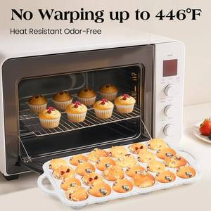 MUYULINS Factory 24-cup LFGB non-stick BPA Free metal reinforced frame mini silicone cupcake pan American <b>cake</b> <b>tin</b> baking mold - Product Image 3