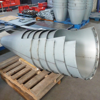 Collecteur de poussière cyclonique en acier inoxydable de qualité alimentaire sur mesure, purification des gaz de combustion, séparateur de poudre, fabrication de tôles