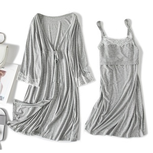 Camisón <span class=keywords><strong>de</strong></span> Maternidad <span class=keywords><strong>de</strong></span> Encaje <span class=keywords><strong>para</strong></span> Lactancia <span class=keywords><strong>de</strong></span> Tela Suave y Elástica Pijama <span class=keywords><strong>de</strong></span> Enfermería Juego <span class=keywords><strong>de</strong></span> 2 Piezas - Product Image 5