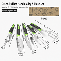Lot de 4 outils de jardinage en acier inoxydable : fourche de culture, truelle de repiquage avec manche en bois, kit d'outils à main avec étui rigide