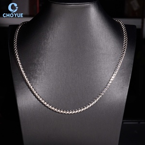 Precio de Fábrica al por Mayor Cadena Cubana de Moissanita con Incrustaciones de Plata de 4mm, Collar de Moda Urbana Hip Hop, Joyería para Fiesta, Regalo - Product Image 3