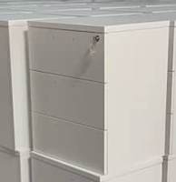 Meubles de bureau au design moderne, meuble à roulettes à 3 niveaux, armoire à dossiers basse avec tiroirs de rangement et serrure
