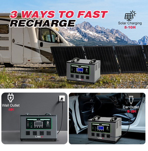Station d'alimentation portable 3000W avec batterie LiFePO4, générateur solaire pour camping extérieur et secours d'urgence - Product Image 4