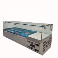 Table de préparation de salades à refroidissement direct en acier inoxydable, comptoir réfrigéré pour bar à salades avec bac GN 1/9, pour restaurant et fast-food