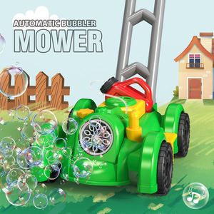Durable Plastic Outdoor Party Bubble Machine Gun Cart Children's Electric Trolley <strong>Lawn</strong> <strong>Mower</strong> Car <strong>Toy</strong> Automatic Soap Bubbles - Product Image 1