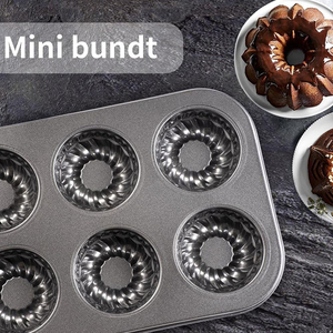 Mini <span class=keywords><strong>Molde</strong></span> Redondo Antiadherente <span class=keywords><strong>de</strong></span> Acero al Carbono con 6 Cavidades Acanaladas <span class=keywords><strong>para</strong></span> Muffins, Aptos <span class=keywords><strong>para</strong></span> Horno, <span class=keywords><strong>para</strong></span> Hornear Brownies y Pasteles <span class=keywords><strong>de</strong></span> Otoño - Product Image 4