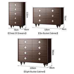 <span class=keywords><strong>Commode</strong></span> à tiroirs de style oriental 5/6/8 tiroirs en bois massif pour chambre à coucher avec poignée en coquille - Product Image 6