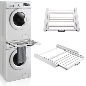 Kit de pile de sèche-linge avec étagère coulissante Kit d'empilage Cadre de connexion avec étagère <span class=keywords><strong>pour</strong></span> lave-linge et sèche-linge - Product Image 4