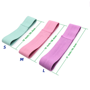 थोक कारखाने कस्टम लोगो पॉलिएस्टर सूती कपड़े फिटनेस पाश लोचदार व्यायाम हिप सर्कल बैंड - Product Image 3