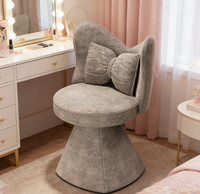 Chaise de coiffeuse pivotante à 360 degrés, livraison rapide, tissu chenille doux, cuir résistant aux griffures de chat, mousse haute résilience