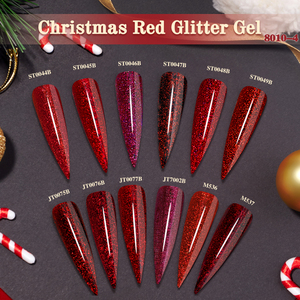Gel à ongles rouge pailleté de Noël DZ Nail - Gel brillant à séchage rapide, sans écaillage, pour la décoration des ongles en DIY et en salon - Product Image 4