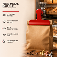 Pince de fermeture à ressort métallique de 78 mm avec logo personnalisé OEM, pince Bulldog pour sacs de café, de collations, de chips, pour la cuisine, la maison, le bureau, le rangement