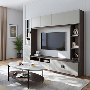Mobile TV di Lusso in Legno per <span class=keywords><strong>Soggiorno</strong></span>, <span class=keywords><strong>Design</strong></span> Moderno, Mobile Sospeso a Parete, Unità TV Montata a Muro, Adatta per TV fino a 65 Pollici, per Hotel e Appartamenti - Product Image 5