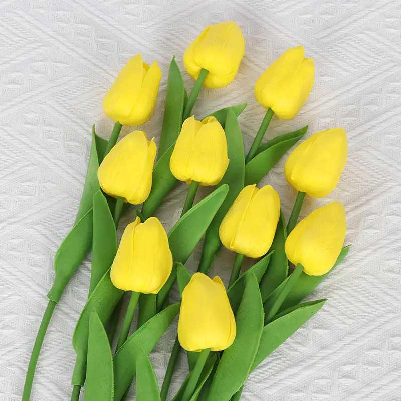 Flores artificiais de tulipas, toque real, flores de tulipas para arranjos de casamento, atacado de fábrica