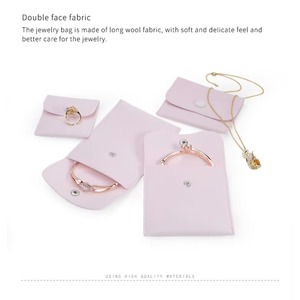 Customized Recyclable Velvet Fabric Jewelry Pouch with Custom Logo for <b>Gift</b> Packaging - Product Image 4