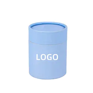 Eco-friendly Recyclable Empty Round Cylinder Paper Box Paper Canister Cylinder Kraft Paper