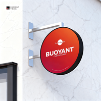 Panneau de rue rond logo maquette cercle Double face lightbox signalisation led boîte à lumière signe pour café boutiques bars restaurants