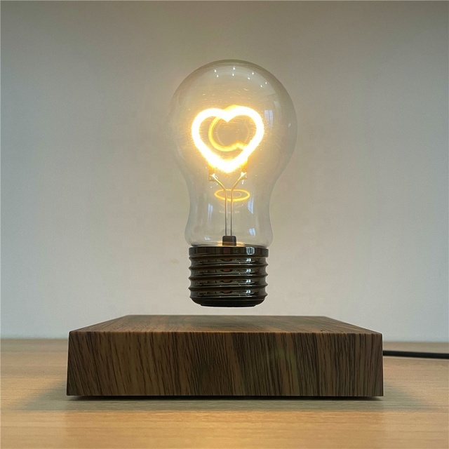 2024 New Floating Light Bulb HCNT Factory Price Magnetic Levitating Light Bulb Hot Selling Mini Heart Shape Floating Bulb